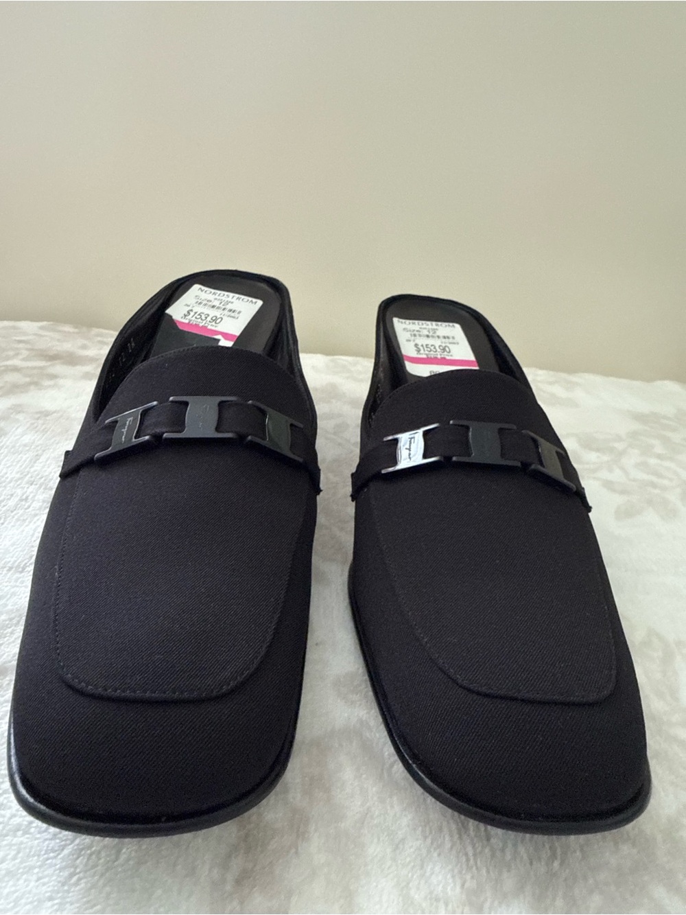 Vintage Salvatore Ferragamo Canvas Gancini Vara Bow Mules Size 12 AA - Picture 10 of 14